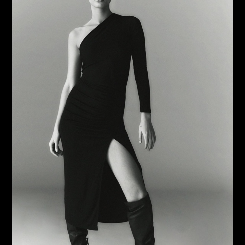 Zara ruched asymmetric dress